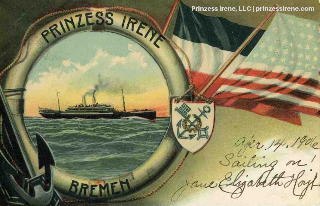 Prinzess Irene. Postcard, dated April 14, 1906.