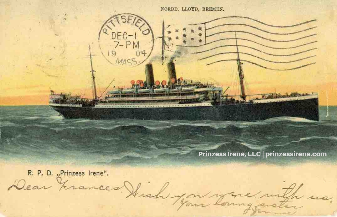 Prinzess Irene. Postcard, postmarked December 1, 1904.